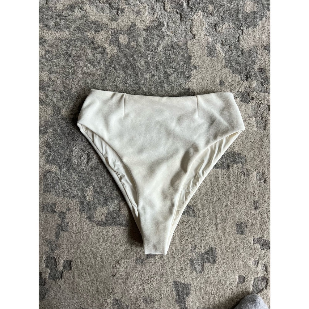 Haight High Waisted White Swimsuit Bikini Bottoms